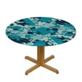 thumbnail image 3 of Nawypu Slate Blue Round Tablecloth Camouflage Theme Round Fitted Table Cover with Elastic Edges Camo Abstract Texture  Tables, 3 of 7