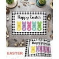 thumbnail image 6 of Easter Placemats Set of 4, Happy Easter Peeps Placemat for Dining Table Decorations, Bunny Black Buffalo Plaid Place Mats, Spring Table Mats for Kitchen Dinner Seasonal Holiday Party Decor, 6 of 6