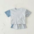thumbnail image 2 of Toddler Baby Boy Girl Summer Outfits Neutral Clothes Sets Oversized Short Sleeve T-Shirt and Casual Shorts Set, 2 of 9