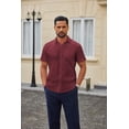 thumbnail image 2 of COOFANDY Men's Polka Dot Business Shirts Short Sleeve Button Up Shirt Summer Business Casual Shirts, 2 of 5