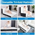 thumbnail image 6 of 6 inch Cot Tri-fold Memory Foam Mattress Topper with Washable Cover,Cooling Mattress Pad for College Dorm Single Bed,Foldable Floor Mattress Guest Bed for Camping 75"x31"x6", 6 of 9