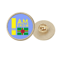 thumbnail image 1 of Je Suis de Dominica Art Déco Mode Rond Métal Broche d'Or Clip, 1 of 3