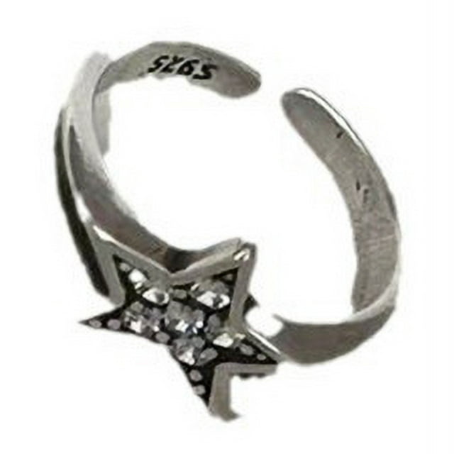 Anillo de estrella geométrica de pentagrama de moda para mujer, anillo de dedo ajustable, joyería vintage, estética irregular, accesorios Y2k
