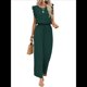 thumbnail image 1 of para Mujer, Verano 2025, Mangas con Volantes, Cuello Cuadrado, con Cordón y Bolsillos, Verde L, 1 of 10