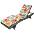 thumbnail image 2 of Jordan Manufacturing 72" x 21" Muree Beach II Multicolor Floral Rectangular Outdoor Chaise Lounge Cushion with Ties and Hanger Loop, 2 of 11