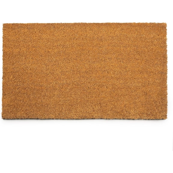 17.5x30 Door Mat with Heavy-Duty Backing - Coco Coir Doormat for Outdoor or Indoor Uses - Non-Slip Welcome Mats for Entryway or Porch - Easy to Clean Front Door Mat - Natural Brown