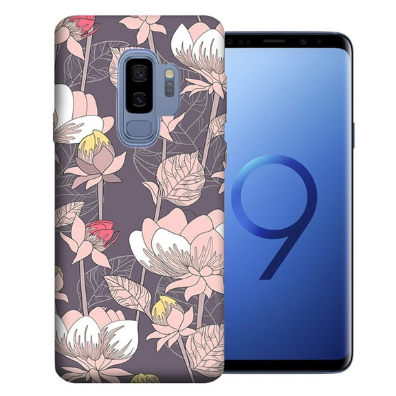 MUNDAZE For Samsung Galaxy S9 Plus Vintage Peony Flowers Design TPU Gel Phone Case Cover