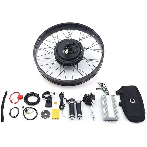 FETCOI Electric Bike Motor Conversion Kit 48V 1500W 26" Rear Wheel Electric Bike Motor Conversion Kit Tire 26" with LCD