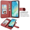 thumbnail image 4 of For Samsung Galaxy A16 5G Wallet Case with Credit Card Holder for Women Men, Flip PU Leather Wallet Phone Case for Galaxy A16, Tekcoo Detachable Magnetic Kickstand Cover with Wrist Strap, Wine Red, 4 of 8