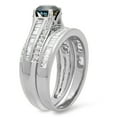 thumbnail image 3 of Dazzlingrock Collection 1.25 Carat (ctw) 14K Blue & White Diamond Ladies Vintage Bridal Ring Set 1 1/4 CT, White Gold, Size 5, 3 of 4