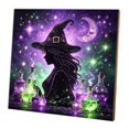 thumbnail image 2 of Halloween Witch 3D Pearl Diamond Art Kit Full Drill Shaped Rhinestone Painting for Adults Beginners Gothic Silhouette Moon Star Wall Decor Holiday Handmade Gift, 2 of 8