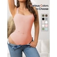 thumbnail image 4 of Athlemo Sleeveless Bodysuits for Women Slim Fitted Square Neck Ribbed Knit Going Out Bodysuit Tops, 4 of 8