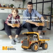 Remote Control Dump Truck Toys,13 Channel 4WD RC Construction Toy Vehicles with Sounds & Lights, 2 Batteries,Christmas Birthday Gifts for Boys Kids Age 3+