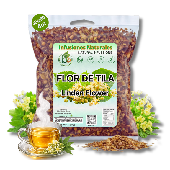 Tila Flower Herbal Tea 4 Oz (113 g) | Flor De Tila Mexicana (Linden Blossom) | Crafted By Nature100% All Natural Wildcrafted. TEA