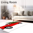 thumbnail image 2 of ODIKA 2'x3' Machine Washable Non-Slip Area Rug, Classic Pickup with Evergreen Branches and Twinkling Ornament Details High Traffic Rug, Red, 739389, 2 of 7