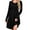 Black, variant on Women's Long Sleeve Fall Dress Casual Pleated Swing T-Shirt Dresses with Pockets, Purple 2XL
