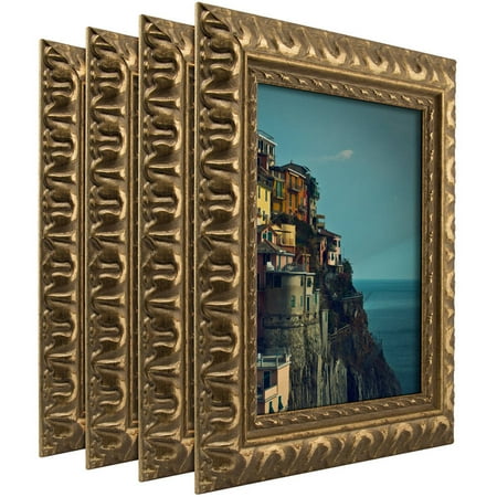 Craig Frames Bravado Ornate Antique Bronze Picture Frame, Set of 4