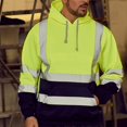 thumbnail image 2 of Hoodies for Men Clearance Plush Sports Top Hooded Reflective Lace Up Patchwork Sweater, 2 of 6