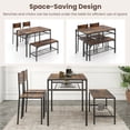 thumbnail image 6 of Giantex Space-saving Dining Table Set for 4, Industrial Rectangular Table w/ 2 Chairs, 1 Bench, Storage Racks, 6 of 10