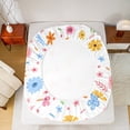 thumbnail image 5 of Manfei Colorful Flower Floral Twin Sheet Sets,Cute Cartoon Daisy Twin Fitted Sheet,Orange White Blue Flat Sheet For Kids,Super Cozy Room Decor,3 Pieces, 5 of 7