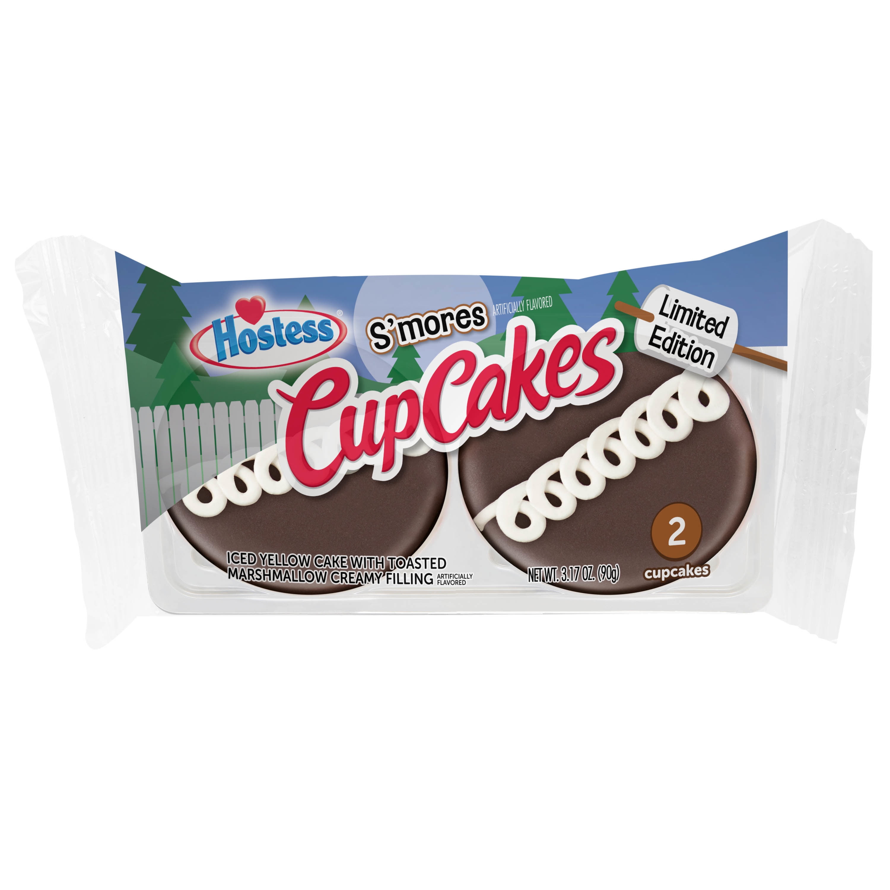 HOSTESS S'mores Flavored CupCakes Single Serve, 2 Count, 3.17 oz