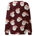 thumbnail image 5 of Bmisegm Women T-Shirt à Manches Longues Col Rond pour Femmes, Quotidien, Maison, Extérieur, Entraînement, Imprimé, Chandail en Molleton Décontracté pour Vin m, 5 of 5