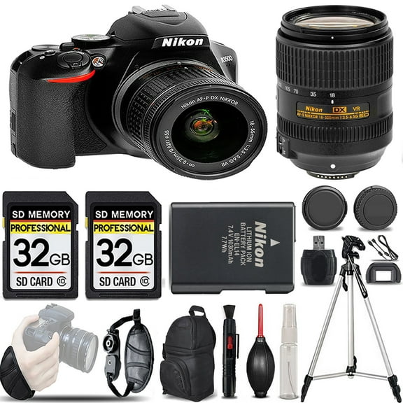 Nikon D3500 DSLR Camera with 18-55mm Lens  18-300mm Lens -LOADED KIT (International Version)