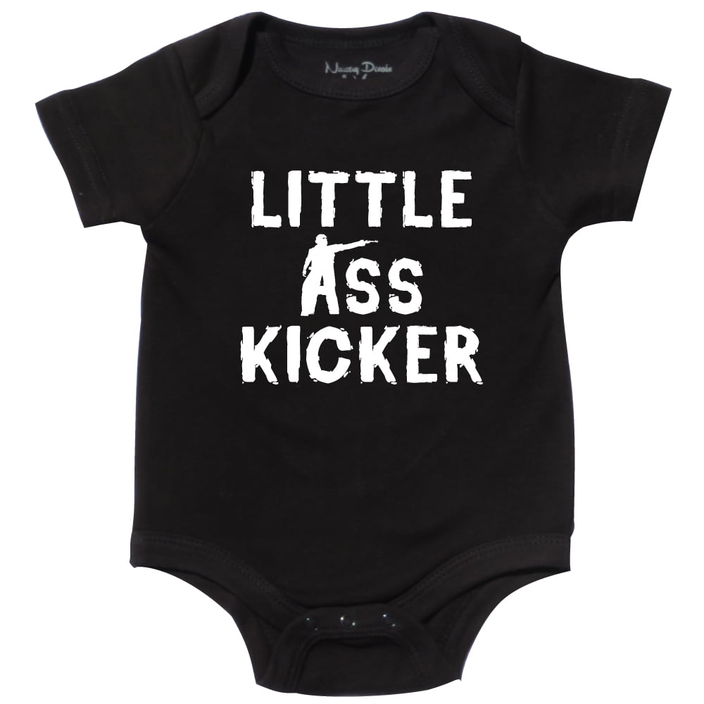 Littlea$$Kicker Cute Funny Zombie Baby Kids Gift Black Baby One Piece 