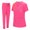 Hot Pink, variant on M&M SCRUBS Women's Essential Jogger Scrub Set Nursing Uniform 10 Pockets Stretch Scrub Top and Pant (Ceil Blue, X-Large)