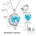 thumbnail image 4 of Juwaliy Collar de Luna Corazón Madre Hija Plata Esterlina 925 Aguamarina Azul Piedra de Nacimiento de Marzo Dije Joyería Mujer Regalo de Navidad Cumpleaños Día de la Madre, 4 of 7