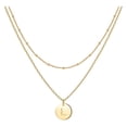 thumbnail image 1 of Corazón de la moda de las mujeres Letra Collar Cadena 26 Circular Doble Capa Cuello, 1 of 5