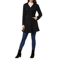 thumbnail image 4 of INSPIRE CHIC Women's Notched Lapel Double Breasted Elegant Winter Long Coat XS Black, 4 of 6