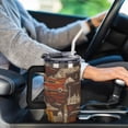 thumbnail image 6 of 40 oz Insulated Tumbler with Handle, Leak-Proof Straw Lid, Stainless Steel Travel Mug for Car & Road Trips - Roma Retro Building, 6 of 6