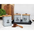 thumbnail image 2 of AuldHome Design Farmhouse Galvanized Canisters (Set of 3); Storage Containers for Coffee, Tea and Sugar in Galvanized Iron and Wood Design, 2 of 8