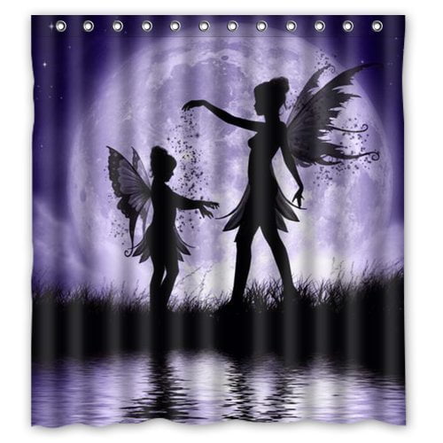 Mohome Fairies Dancing In The Sky Pattern Shower Curtain Waterproof Polyester Fabric Size 66x72 Inches Com Mohome Fairies Dancing In The Sky, Fairy Shower Curtain