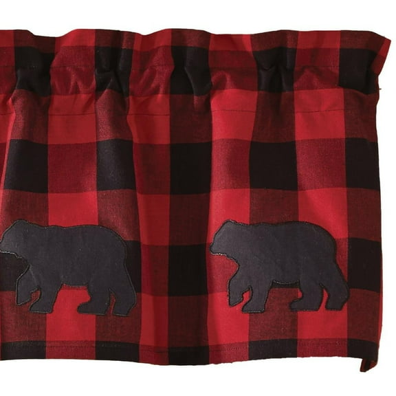 Buffalo Check Bear Applique Valance - 60x14 - Park Designs