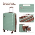 thumbnail image 7 of 5-Piece Luggage Set, 20/24/28 inch hardshell suitcases expandable duffel bag toiletry bag, Green, 7 of 7