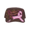 thumbnail image 2 of Top Headwear Pink Chevron Ribbon Distressed Cadet Cap - Brown, 2 of 3