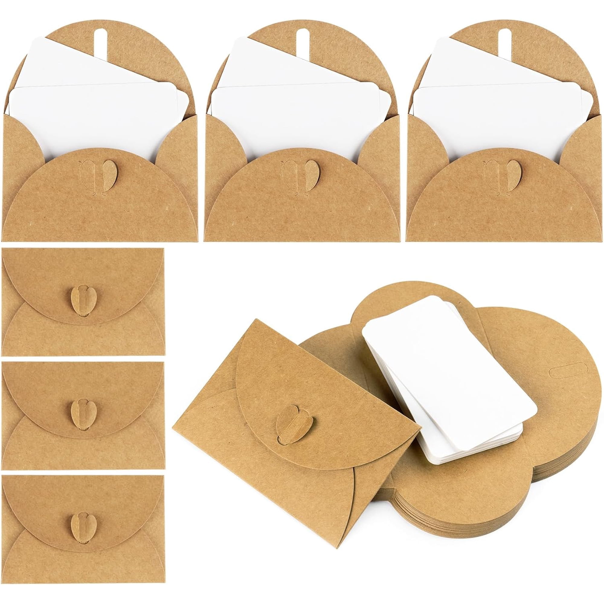 25PCS Mini Envelopes with Heart Shaped Clasp Gift Card Holders