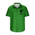thumbnail image 3 of WREESH Men's Summer Button Down Shirts Short Sleeve Turndown Collar with a Refreshing Print for a Comfortable Fit Green, 3 of 5