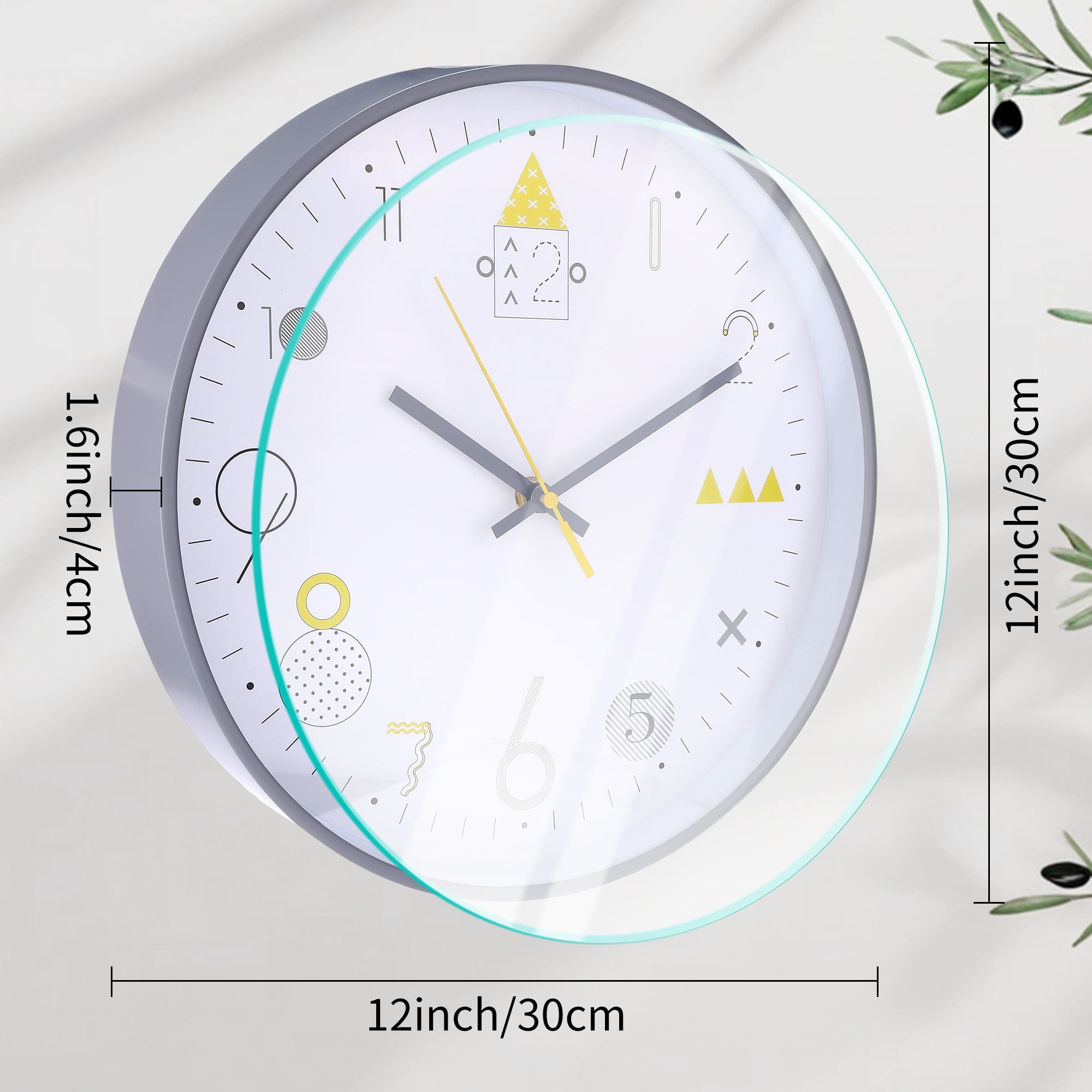 Unique Bargains Modern Silent Non Ticking Battery Operated Wall Clock Orange