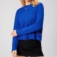 thumbnail image 6 of KOMOO Women Ripped Frayed Short Sweater Long Sleeve Cutout Cropped Sweater Loose Knitted Jumper Knitwear, 6 of 9