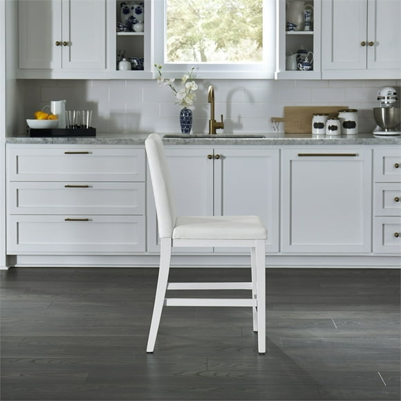 Homestyles Linear Wood Counter Stool in White