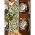 thumbnail image 2 of nqOlkjepod Vintage Orange Green Leaves Table Runner 108 Inches Long Farmhouse Dress Scarves, Farmhouse Botanical Linen Dining Tablerunner for Coffee Table/Kitchen Island/Party Décor, 13" x 108", 2 of 8
