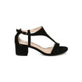 thumbnail image 2 of New Women Nature Breeze Roxane-01 Faux Suede Open Toe T-Strap Chunky Heel Sandal, 2 of 5