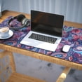 thumbnail image 3 of Long Mouse Pads for Desk,Blue Pioneer Flower and Paisley Pattern Desk Mats on Top Of Desks, Desk Mouse Pad Extra Large with 3mm Non-Slip Base and Stitched Edge for Gaming,Office,Work,Home 35.4"x15.7", 3 of 6