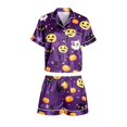 thumbnail image 2 of Halloween Pajamas Halloween Pumpkin Print Plus Size Button Nightwear Pajamas for Women Set, 2 of 2