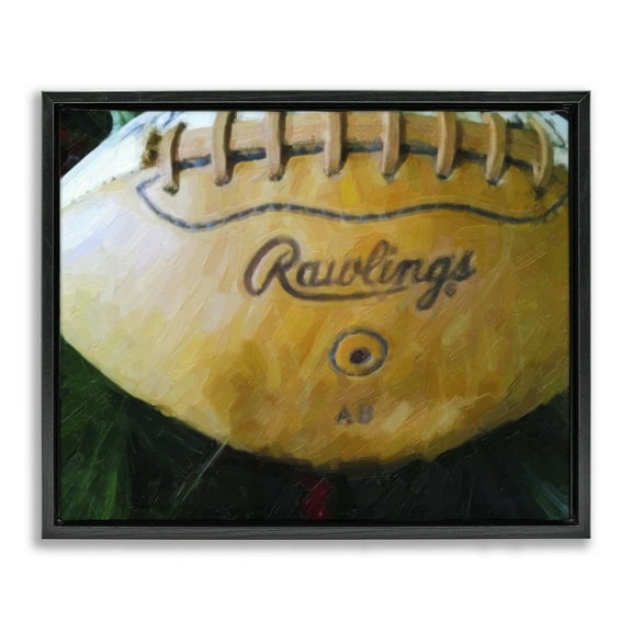 Stupell Industries Painterly Team Football Sports Painting Black Floater Framed Canvas Art Print Wall Art, 21 x 17