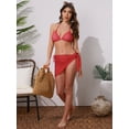 thumbnail image 5 of DARING DIVA Women's Herringbone Bikini Sets Medium Red, 5 of 6