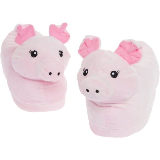FUNZIEZ! - Pig Fuzzy Slippers - Farm Animal Slippers Novelty House Shoe (Pink, Large) FUNZIEZ! - Pig Fuzzy Slippers - Farm Animal Slippers Novelty House Shoe (Pink, Large)